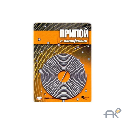 Припой ПОС 61 трубка. спираль ф1мм. с канифолью (длина 1м) (Векта) (30305)